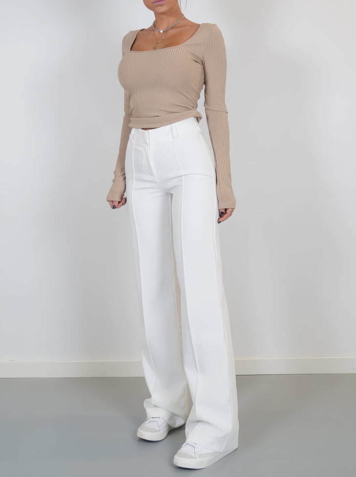 High waist pantalon dames | Rechte pijpen &amp; flatterend silhouet