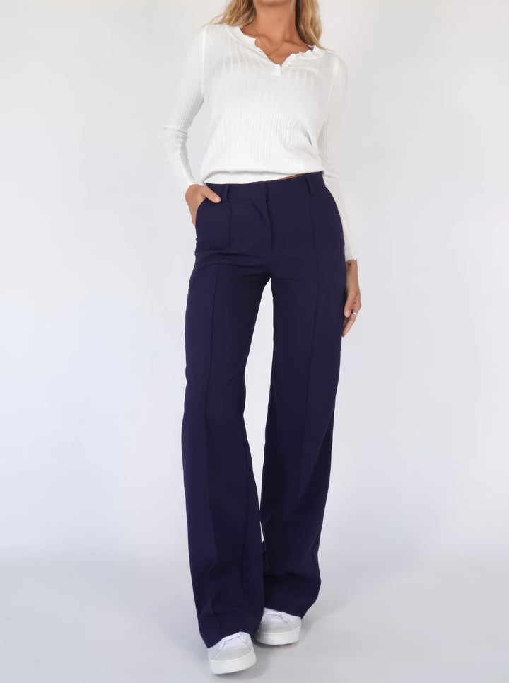 High waist pantalon dames | Rechte pijpen &amp; flatterend silhouet