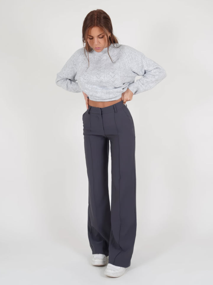 High waist pantalon dames | Rechte pijpen &amp; flatterend silhouet