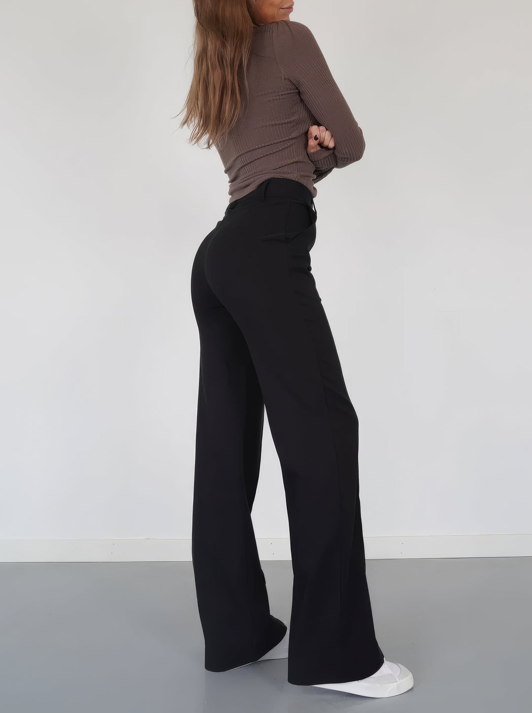 High waist pantalon dames | Rechte pijpen &amp; flatterend silhouet