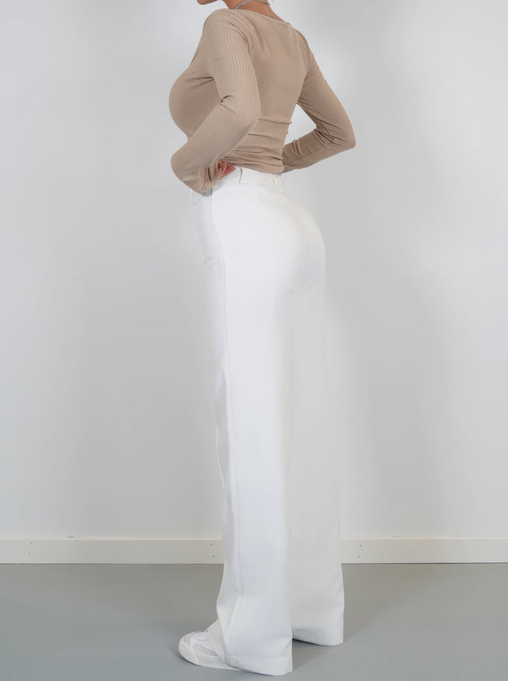 High waist pantalon dames | Rechte pijpen &amp; flatterend silhouet
