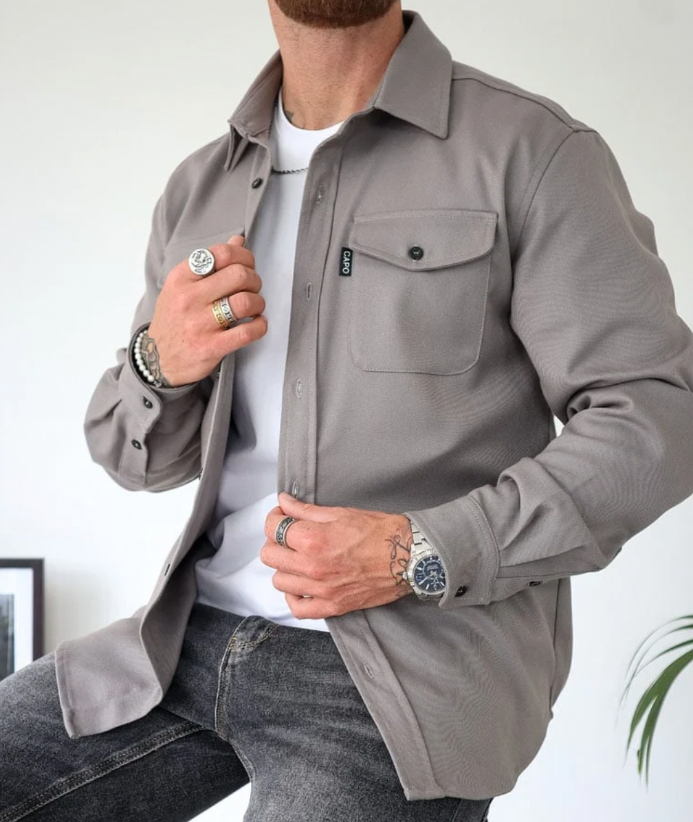 Jasje Heren | Veelzijdig Overshirt met Klassieke Kraag