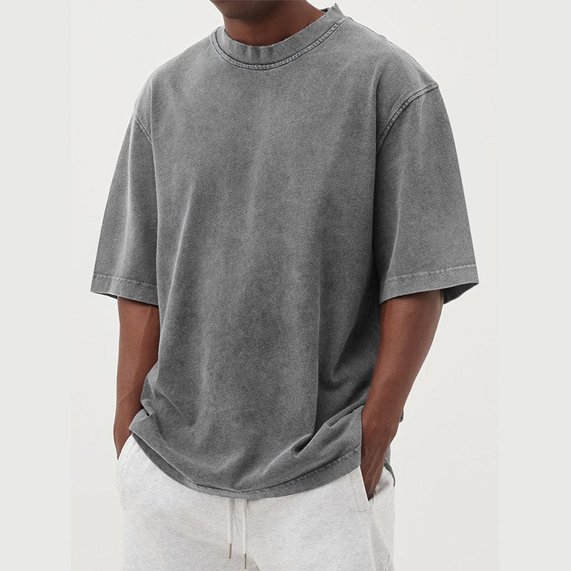 Katoenen T-shirt Heren | Gewassen Look &amp; Relaxte Pasvorm
