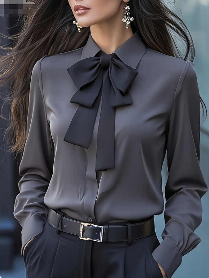 Lange Mouw Blouse Dames | Strikdetail &amp; Verfijnde Look