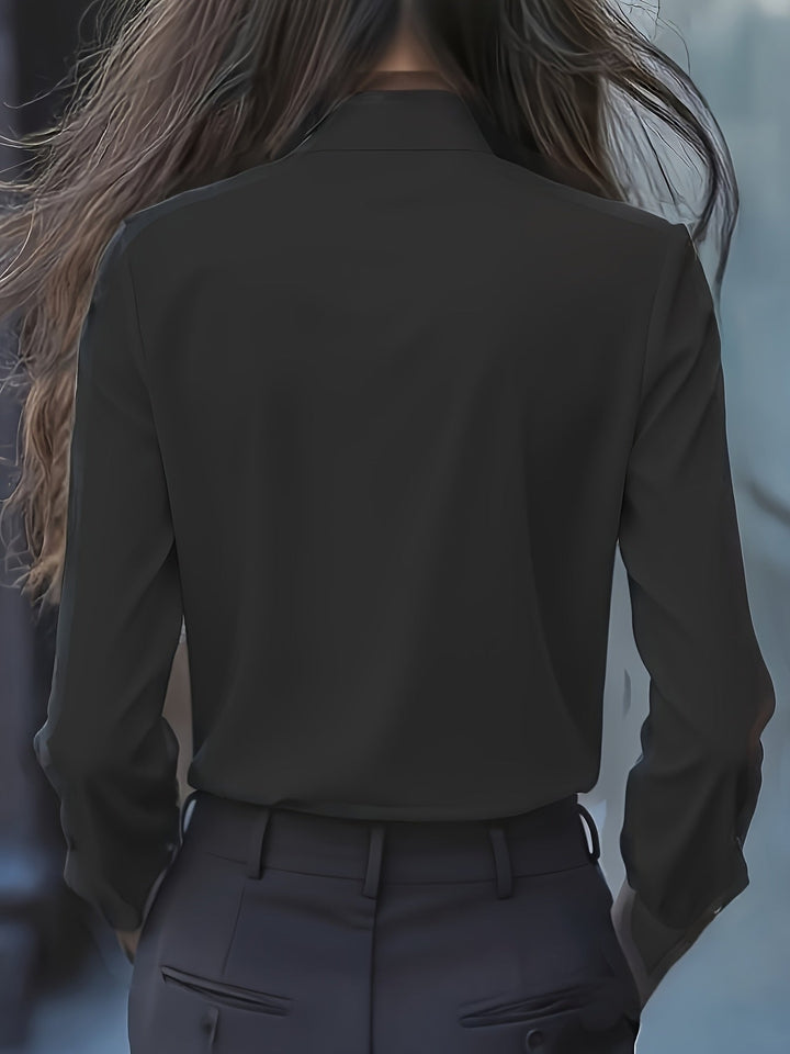 Lange Mouw Blouse Dames | Strikdetail &amp; Verfijnde Look