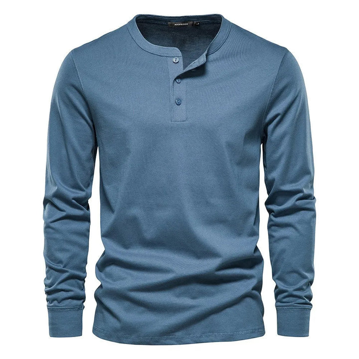 Lange Mouwen Shirt Heren | Comfortabele Henley-pasvorm