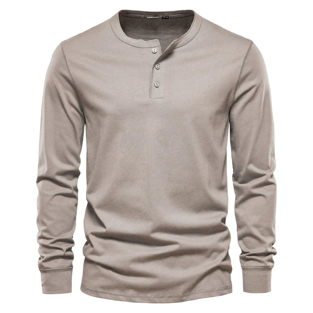 Lange Mouwen Shirt Heren | Comfortabele Henley-pasvorm