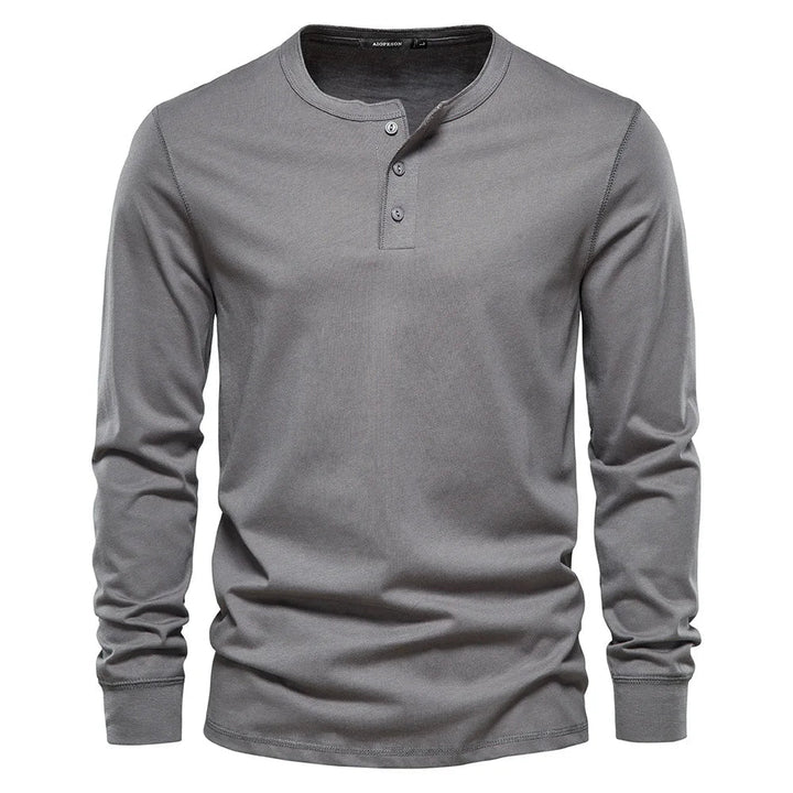 Lange Mouwen Shirt Heren | Comfortabele Henley-pasvorm