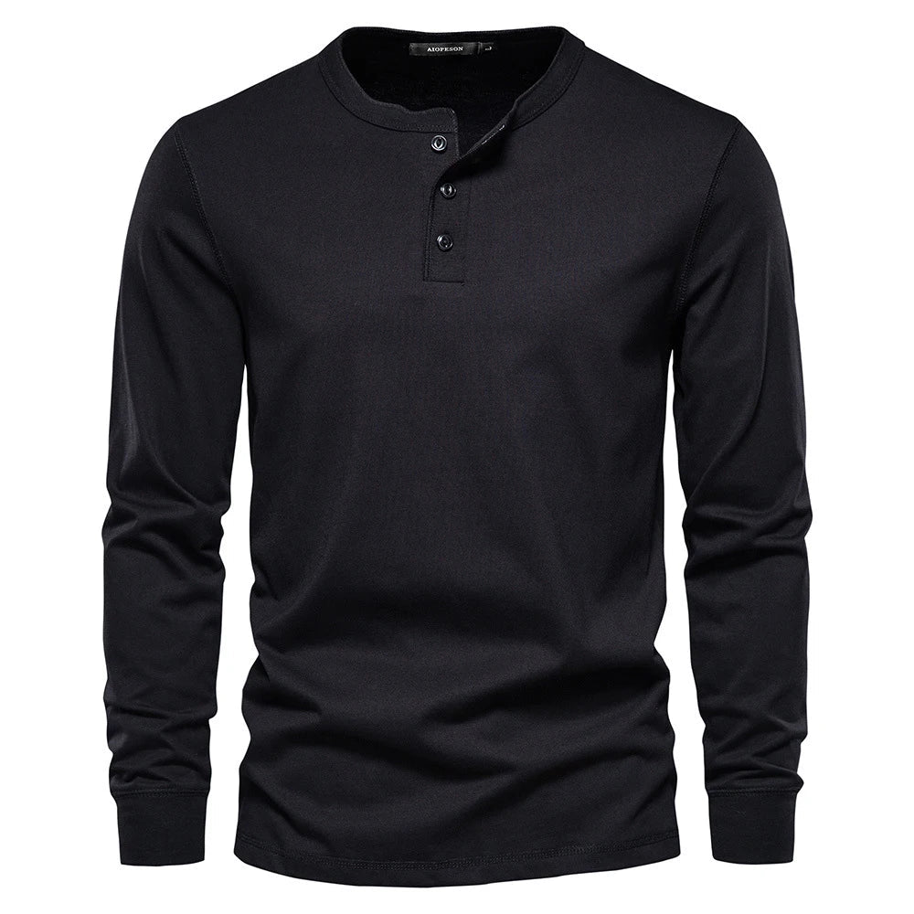 Lange Mouwen Shirt Heren | Comfortabele Henley-pasvorm
