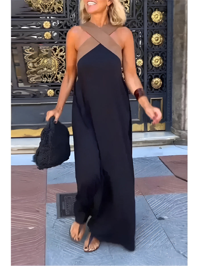 Maxi Jurk Dames | Cross Halter & Elegant Zomerdesign
