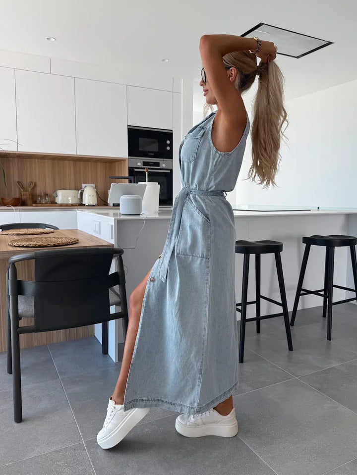 Maxi Jurk Dames | Denim Look &amp; Moeiteloos Stijlvol