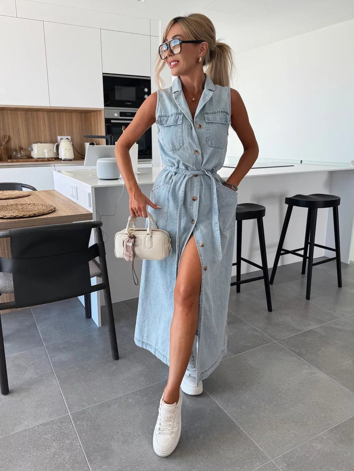 Maxi Jurk Dames | Denim Look &amp; Moeiteloos Stijlvol