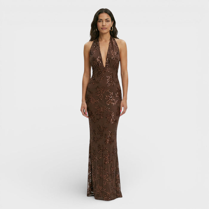 Maxi Jurk Dames | Glinsterende Bloemenprint