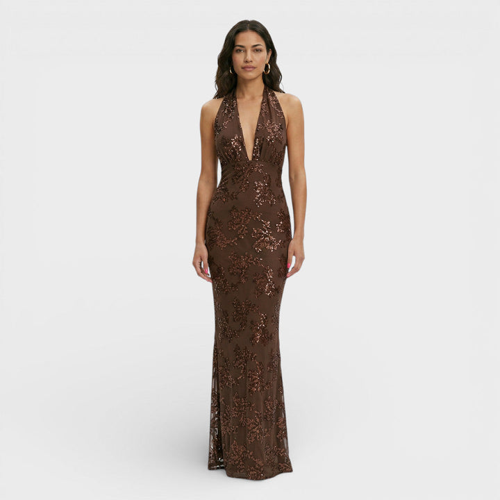 Maxi Jurk Dames | Glinsterende Bloemenprint