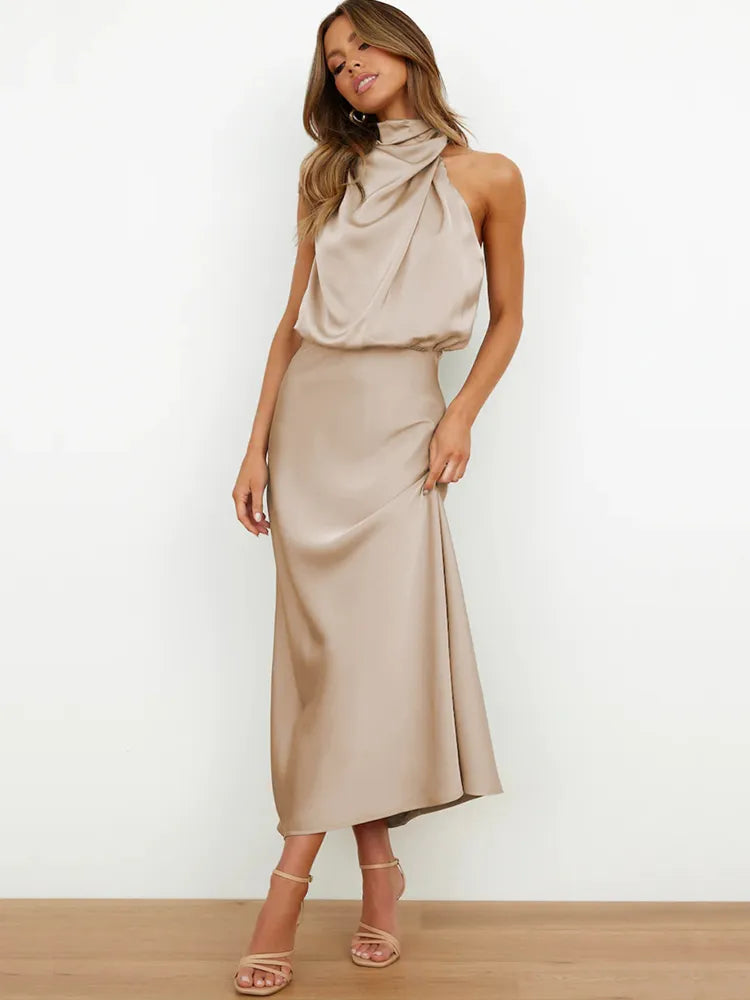 Maxi Jurk Dames | Satijnen Elegantie &amp; Verfijnd Design