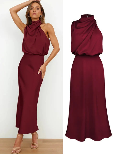 Maxi Jurk Dames | Satijnen Elegantie &amp; Verfijnd Design