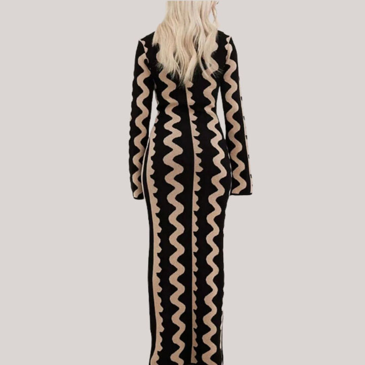 Maxi jurk Dames | Statement Zigzag Print &amp; Comfortabele Pasvorm