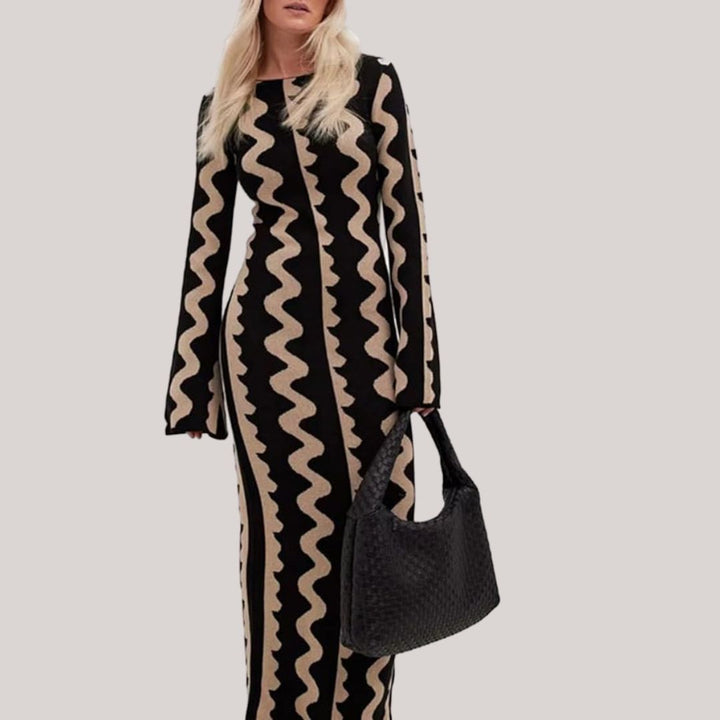 Maxi jurk Dames | Statement Zigzag Print &amp; Comfortabele Pasvorm