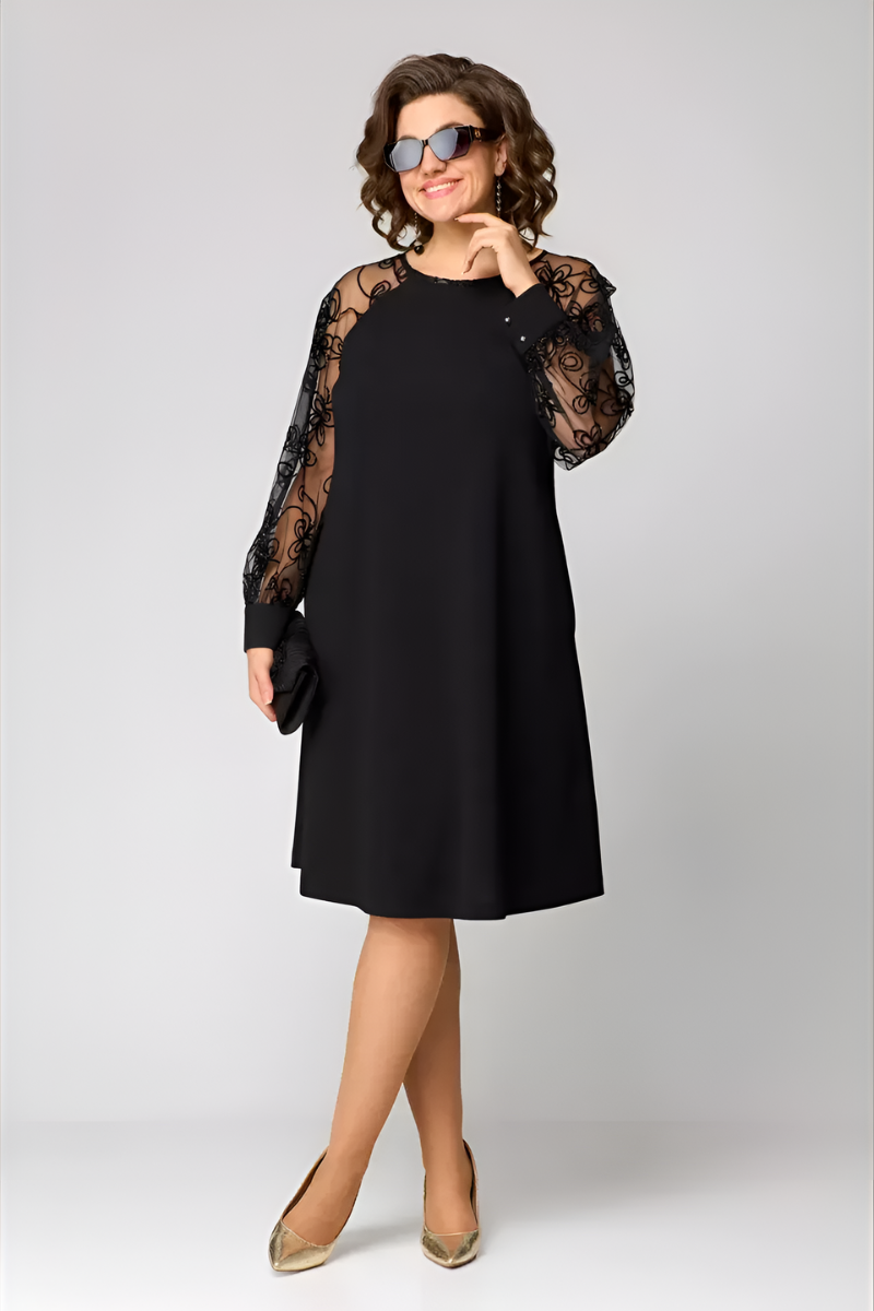 Midi Jurk Dames | Kanten Mouwen &amp; Elegante A-lijn voor Bijzondere Momenten