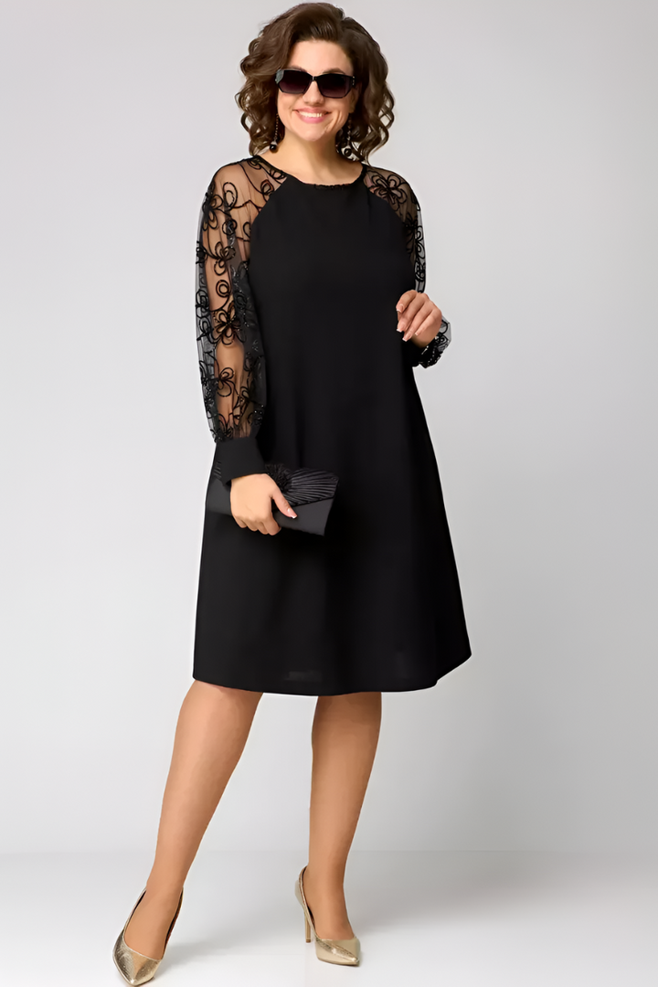 Midi Jurk Dames | Kanten Mouwen &amp; Elegante A-lijn voor Bijzondere Momenten