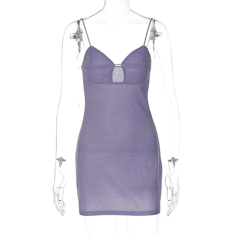Mini Jurk Dames | Glitter &amp; Cut-Out voor een Sprankelende Avondlook