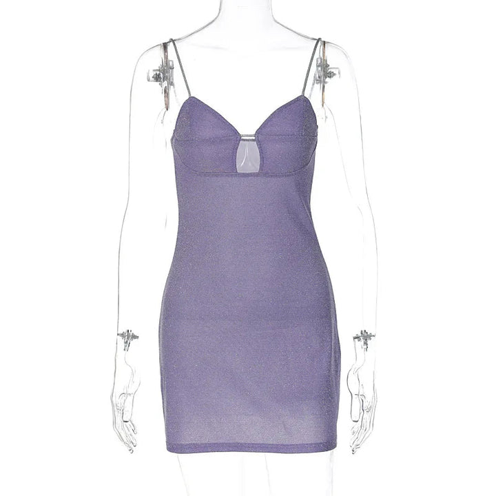 Mini Jurk Dames | Glitter &amp; Cut-Out voor een Sprankelende Avondlook