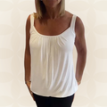 Mouwloze Top Dames | Geplooide U-Hals & Relaxte Pasvorm