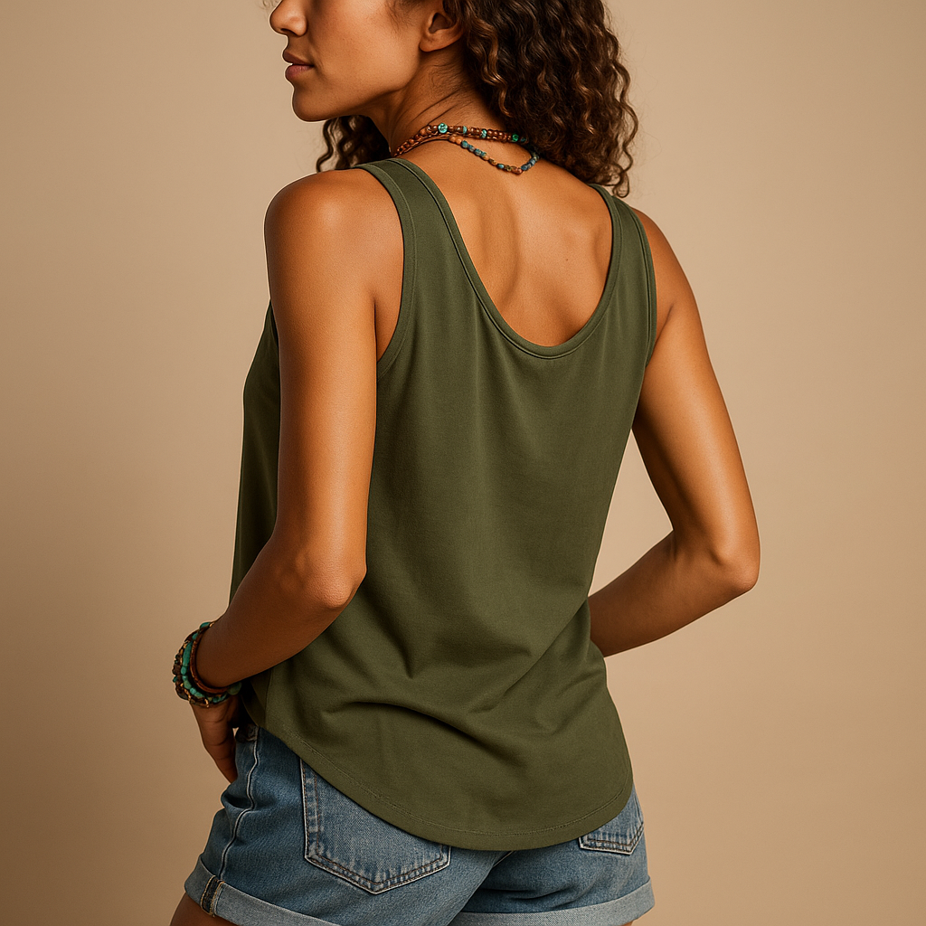 Mouwloze Top Dames | Luchtige V-Hals &amp; Zomers Knoopdetail