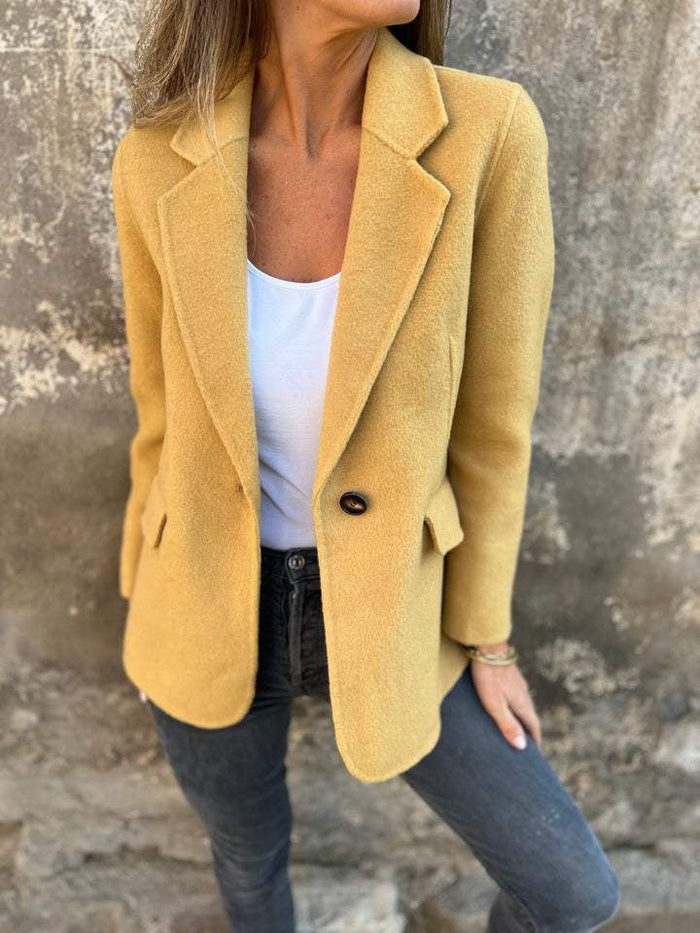 Dames Korte Blazer met Reverskraag en Eénknoopssluiting