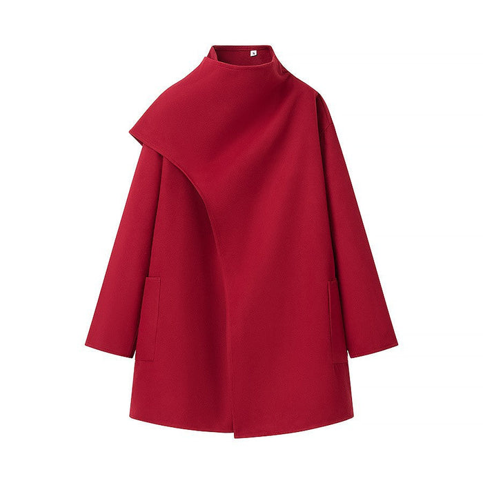 Dames Cape-Jas met Staande Kraag en Lange Mouwen