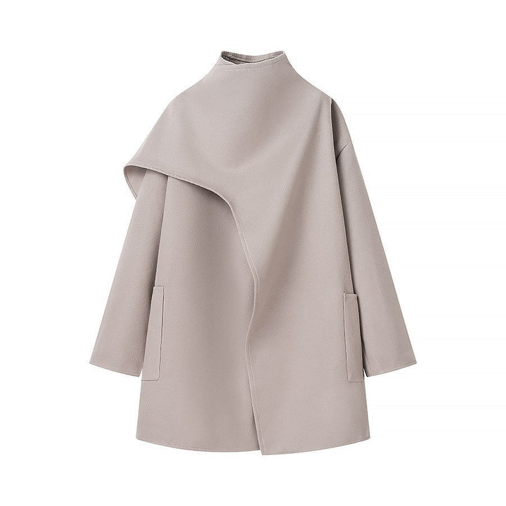 Dames Cape-Jas met Staande Kraag en Lange Mouwen