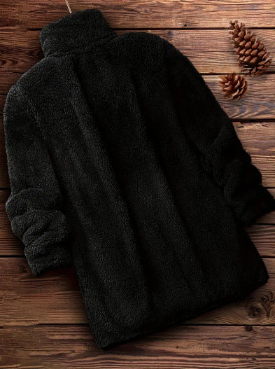 Dames Teddy Hoodie met Hoge Kraag en Zijzakken