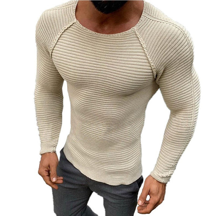 Heren Langmouw Shirt met Gestructureerd Ribpatroon