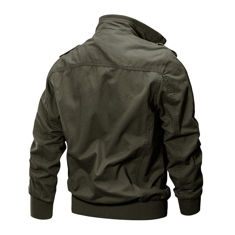 Heren Bomberjack Canvas Field-Stijl met Ritssluitingen