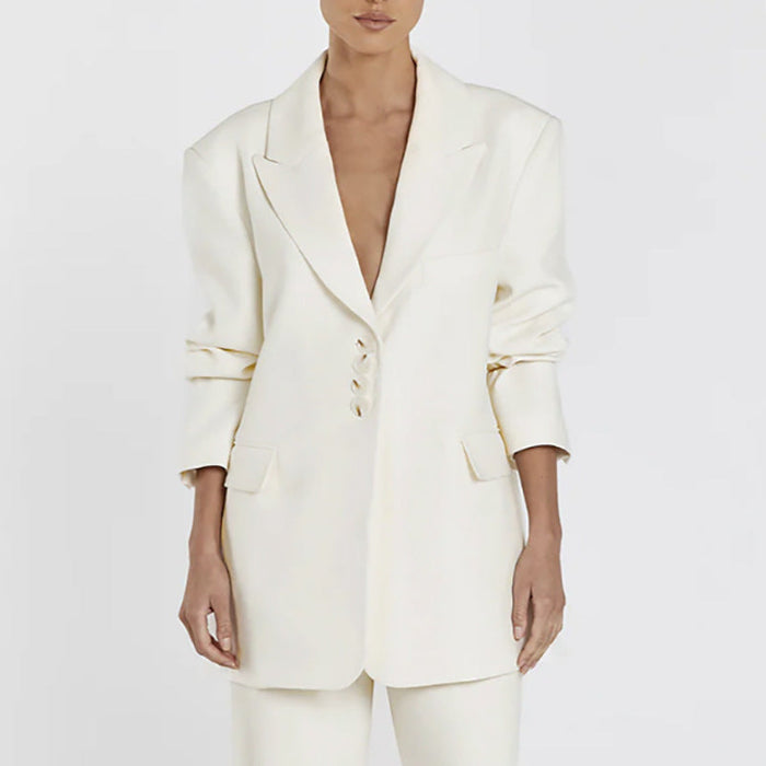 Dames Oversized Blazer met Reverskraag en Knoopsluiting