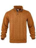 Heren Kabelpatroon Pullover Staande Kraag Halve Rits