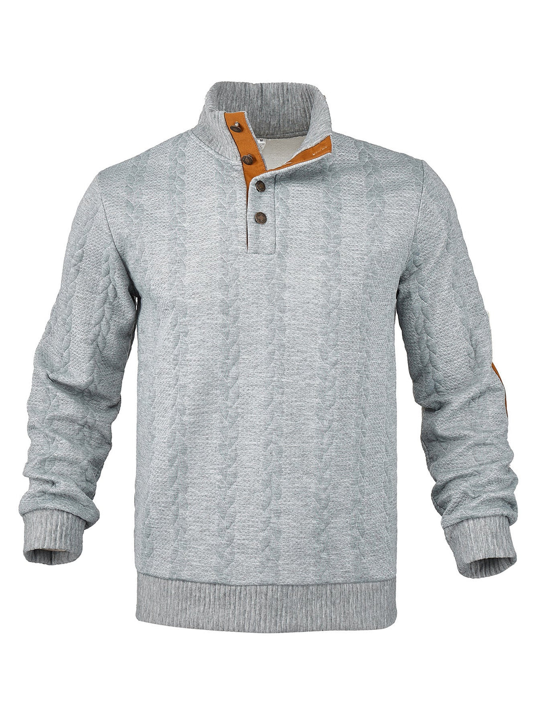 Heren Kabelpatroon Pullover Staande Kraag Halve Rits