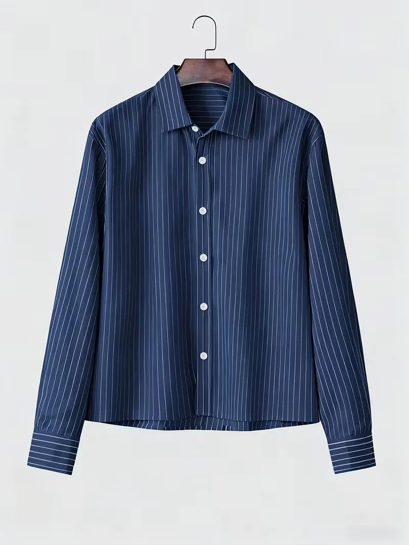 Overhemd Heren Oversized | Verticaal Gestreept &amp; Relaxed Fit