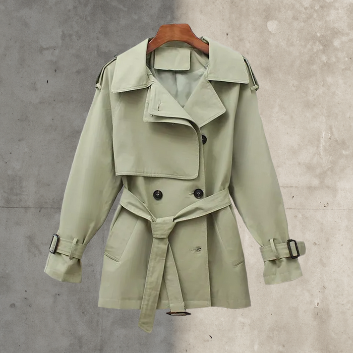 Dames Trenchcoat met Dubbele Knopenrij en Ceintuur
