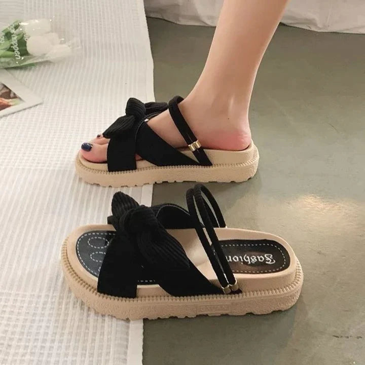 Sandaal Dames | Strikdetail &amp; Zomers Platformcomfort