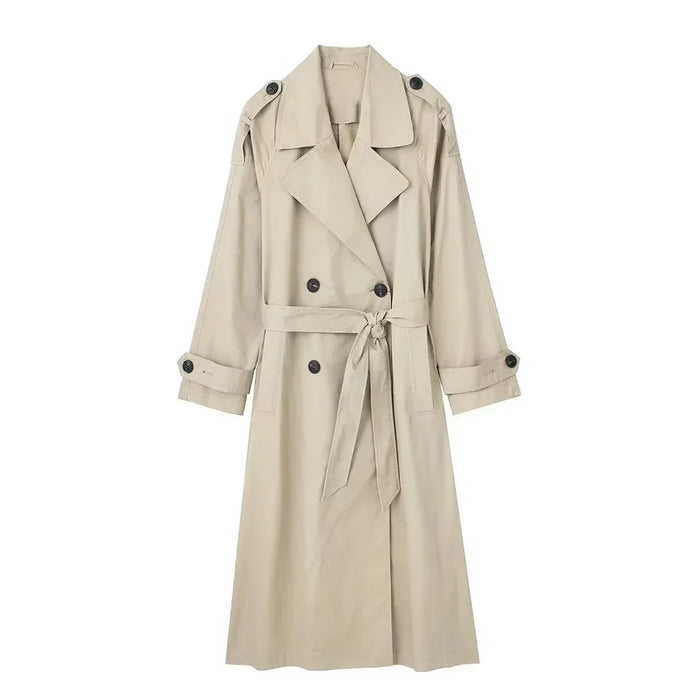 Drune - Damen langer Mantel mit Gürtel