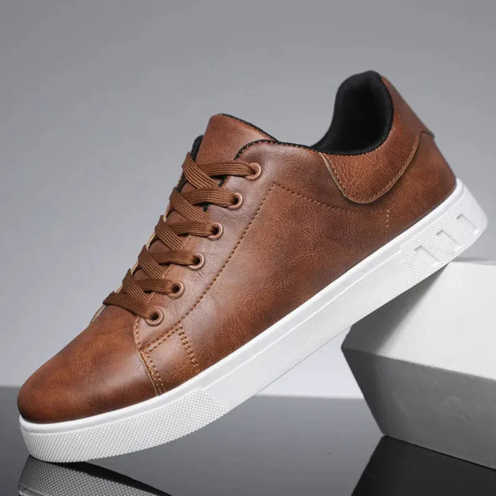 Heren Sneakers met Vetersluiting en Witte Zool