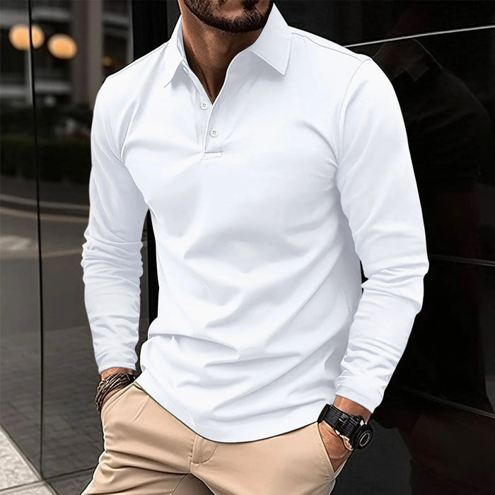 Gideon | Herren Langarm-Poloshirt mit Kragen, schmale Passform