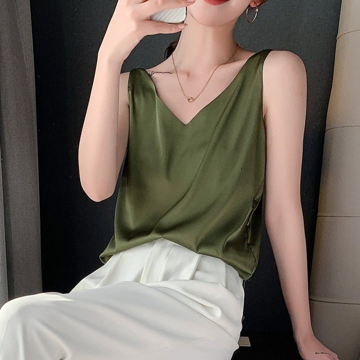 Tanktop Dames | Minimalistisch &amp; Luxe V-hals Design