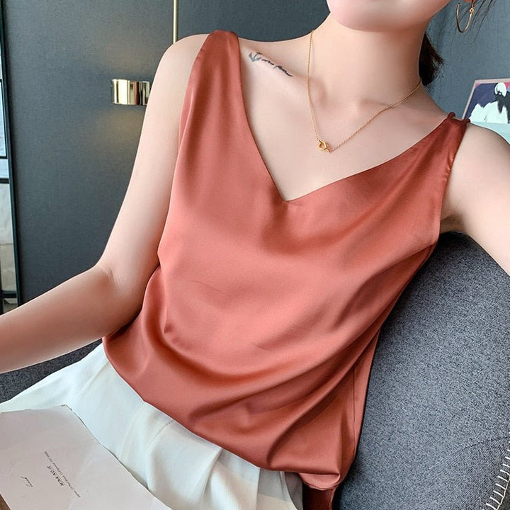 Tanktop Dames | Minimalistisch &amp; Luxe V-hals Design