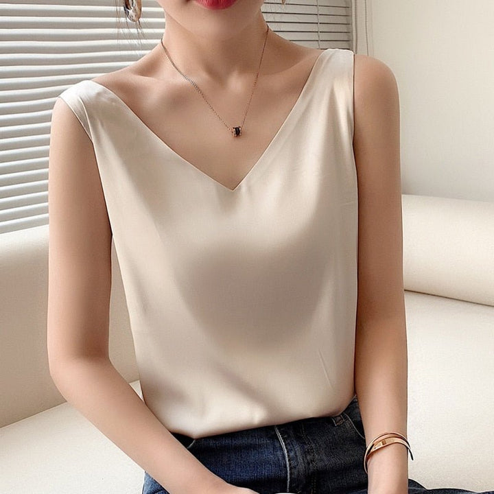 Tanktop Dames | Minimalistisch &amp; Luxe V-hals Design