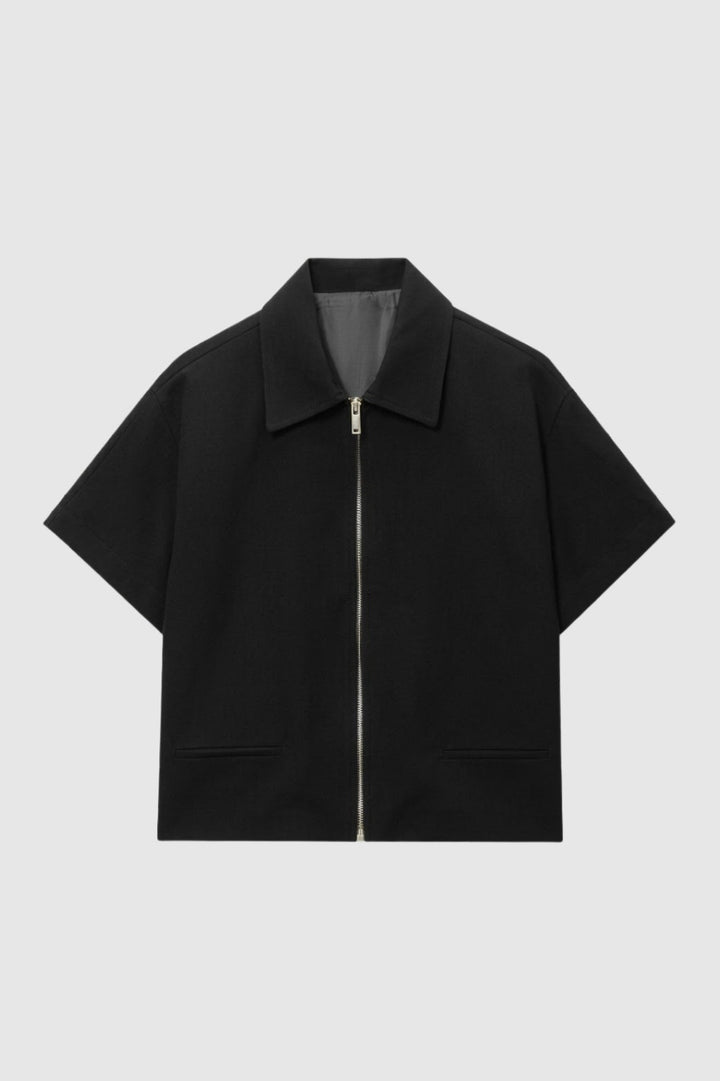 Top Dames | Cropped Zip Jasje met Revers &amp; Moderne Snit