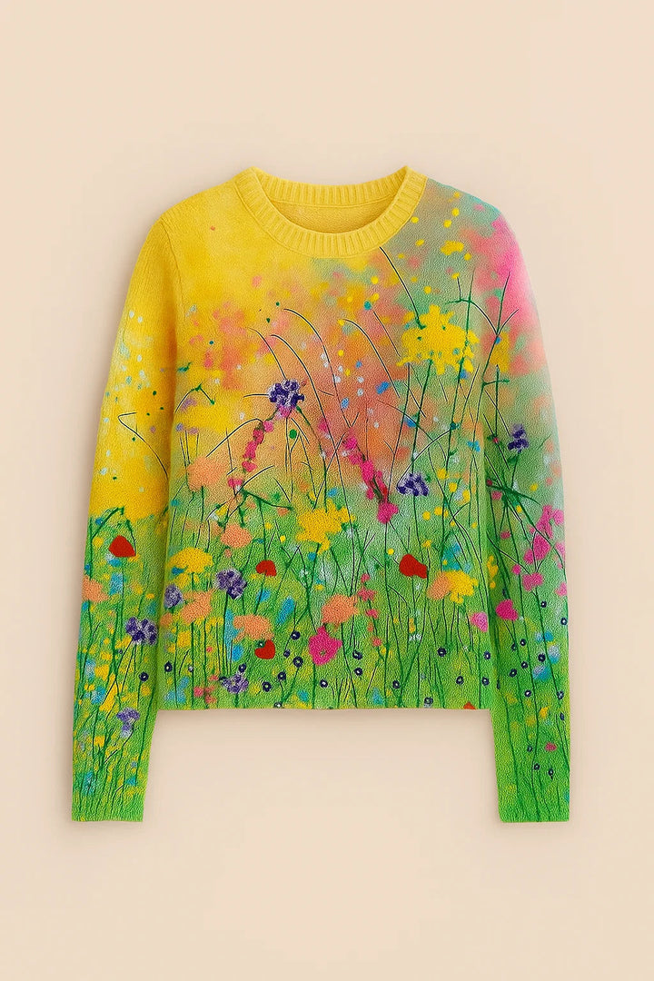 Trui Dames | Kunstzinnige Bloemenprint
