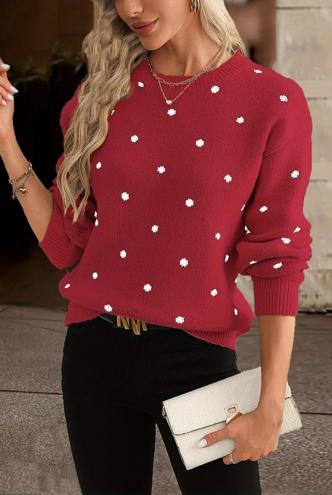 Trui Dames | Polkadot &amp; Ronde Hals