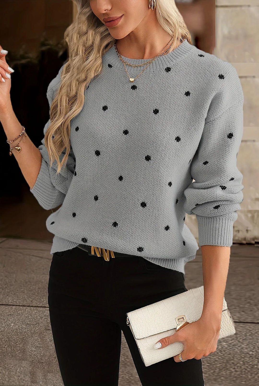 Trui Dames | Polkadot &amp; Ronde Hals